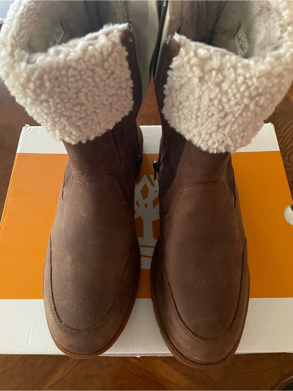 Timberland Brown Suede Shearling-Cuff Winter Boots